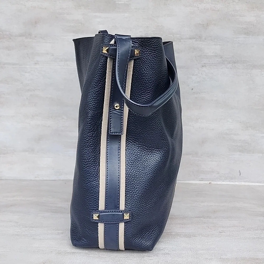 Michael Kors Griffin Admiral Blue Pebbled Leather Shoulder Hobo Bag